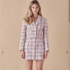 Endless Rose Pink Tweed Cropped Blazer